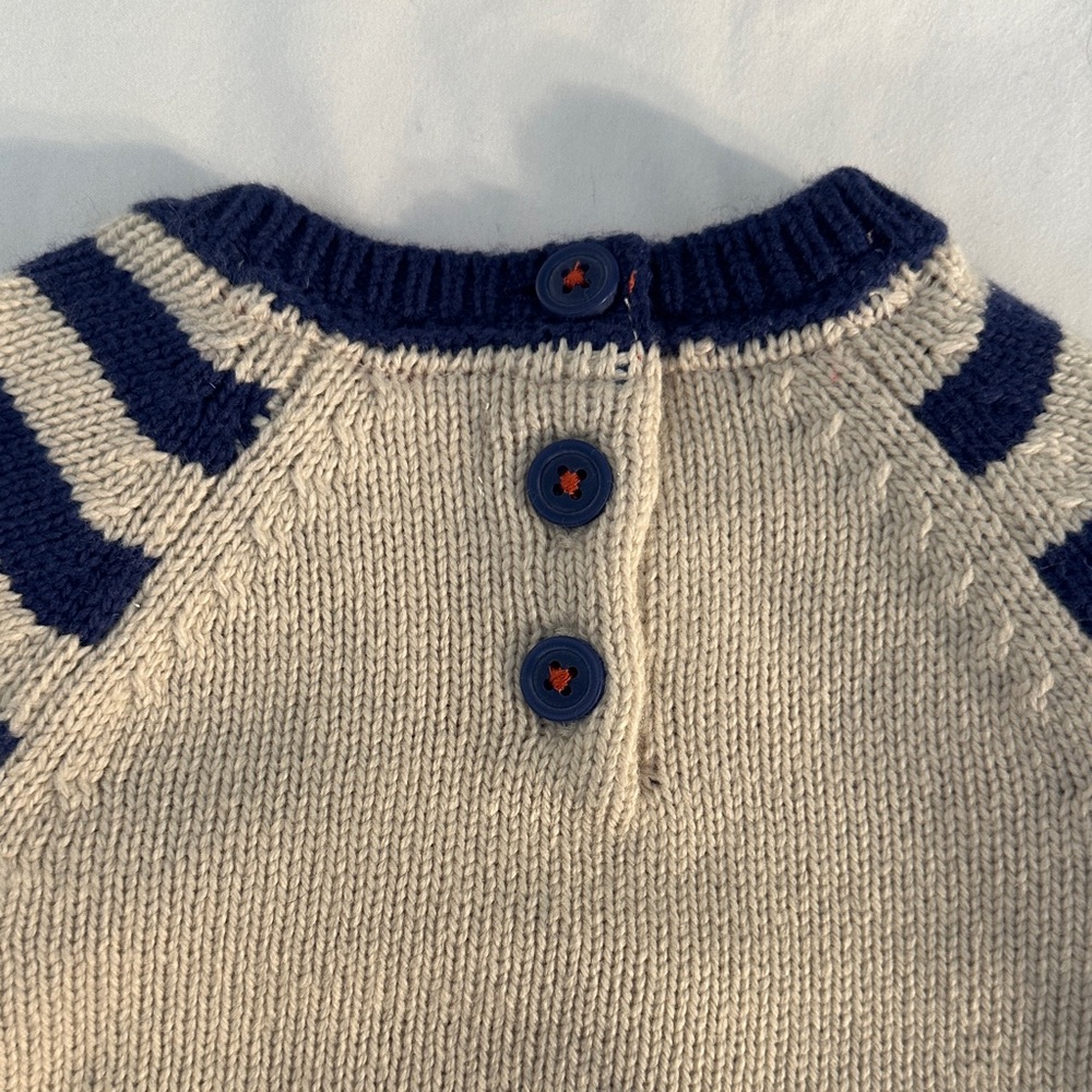 Baby Boden Fox Knit Sweater - Navy, Red, and White - Picture 6 of 6